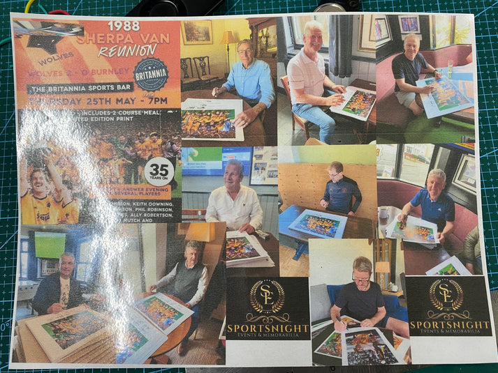 Wolverhampton Wanderers 1988 Sherpa Van Canvass personally signed by 9 A2