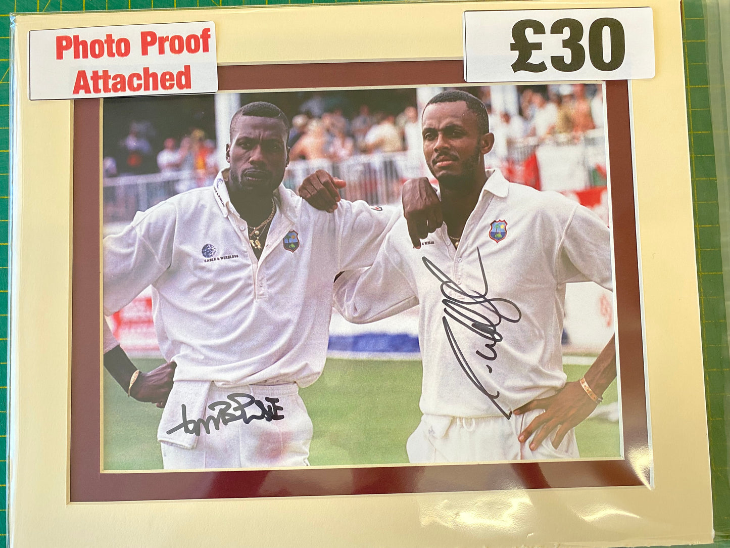 Cricket West Indies Curtley Ambrose & Courtney Walsh personally signed photograph