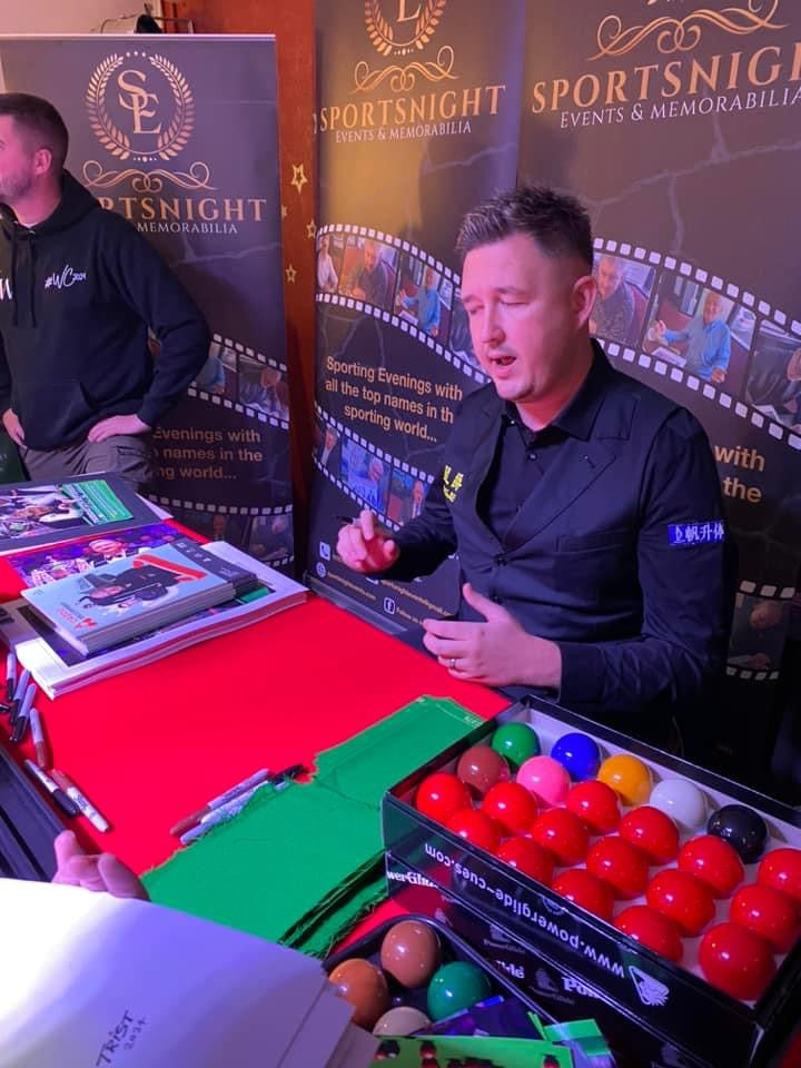 Snooker Kyren Wilson personally signed baize display.