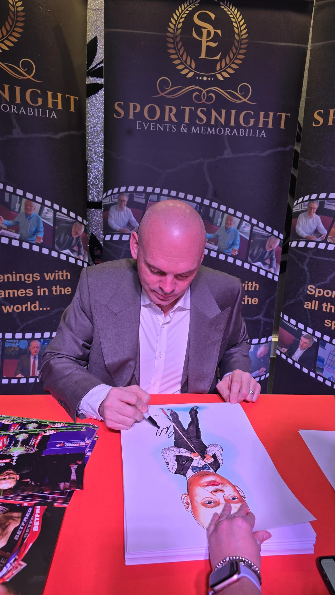 Snooker Stuart Bingham personally signed caricature