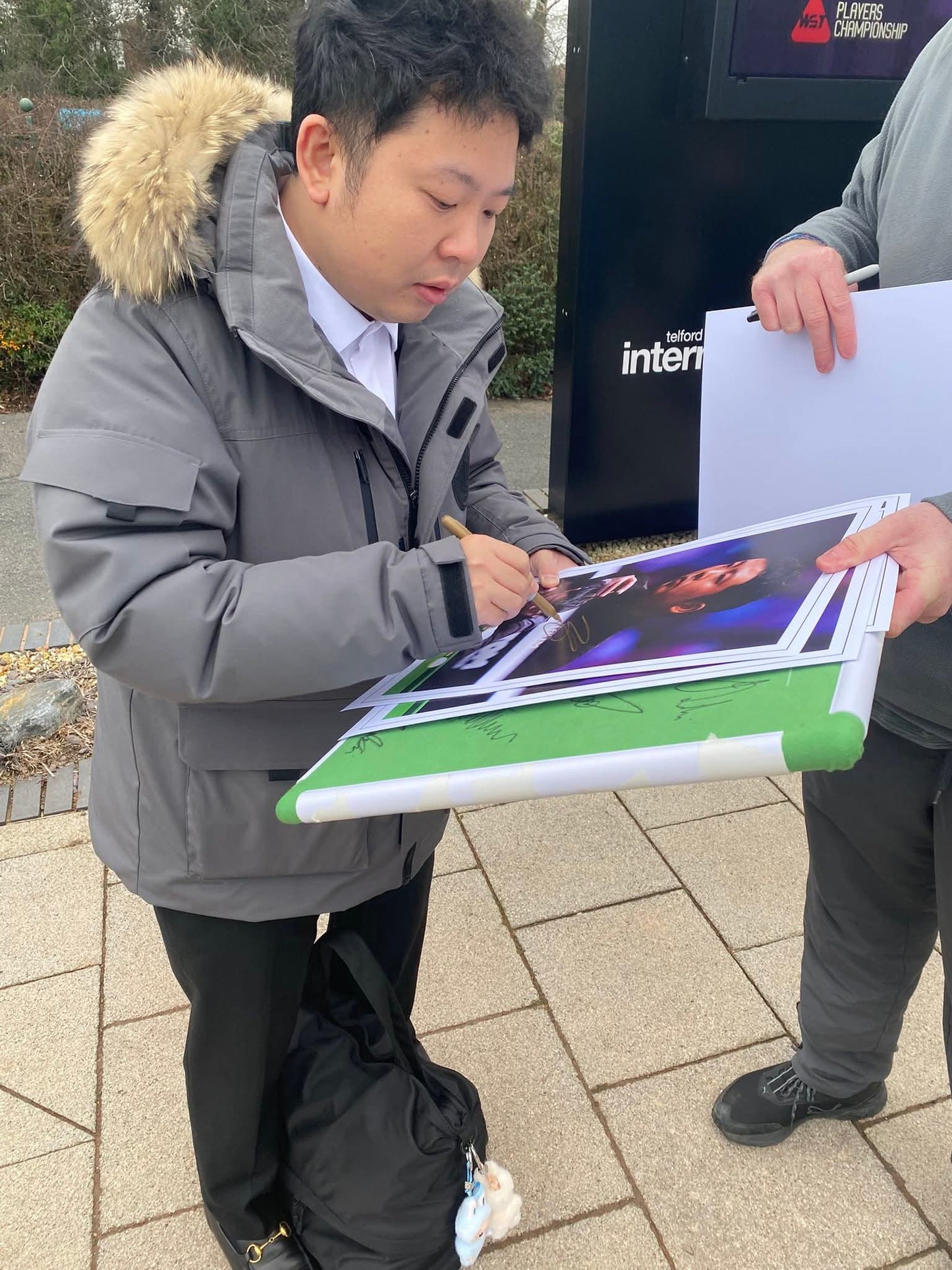Snooker Zhang Anda personally signed limited edition montage