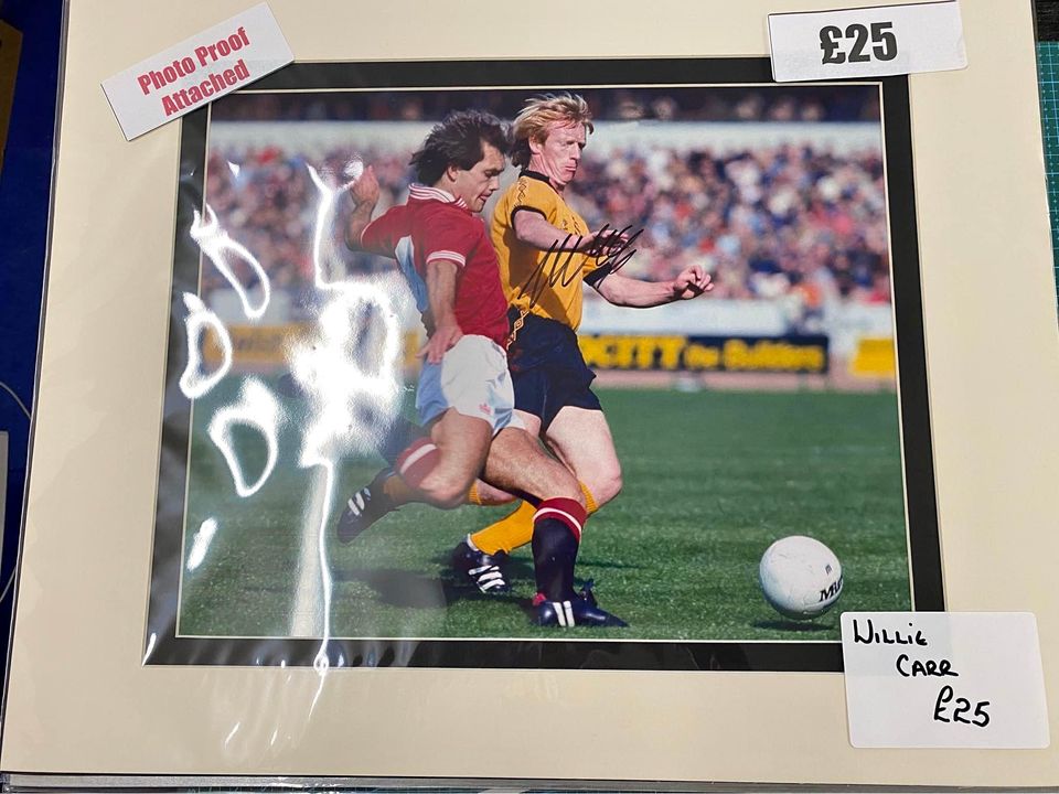Wolverhampton Wanderers legend Willie Carr personally signed