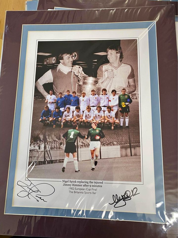 Aston Villa 1982 European Cup Jimmy Rimmer & Nigel Spink personally signed limited edition print