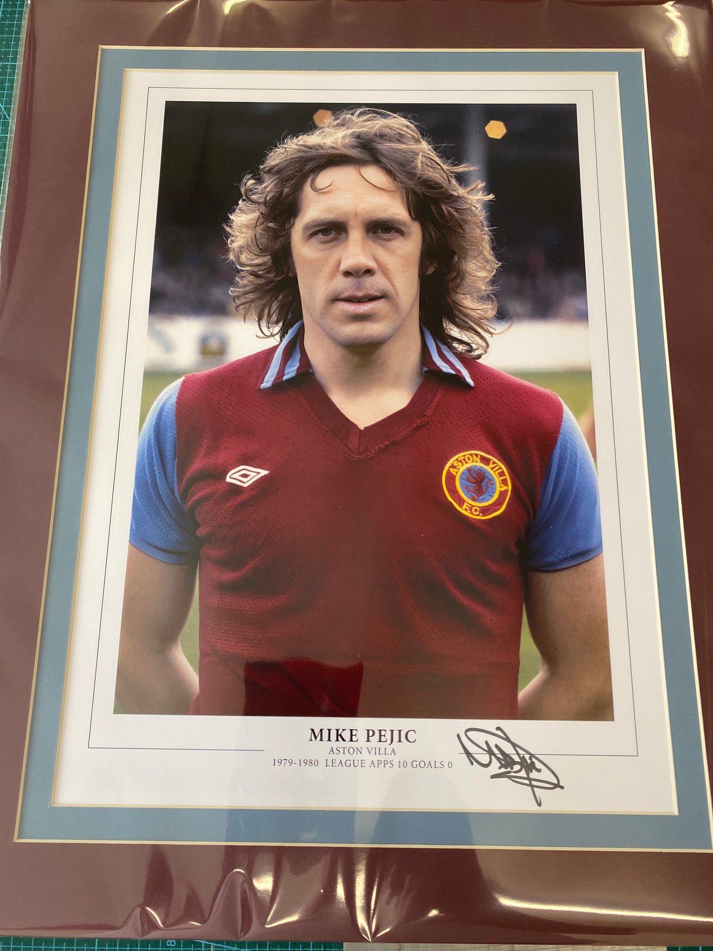 Aston Villa Mike Pejic personally signed limited edition print