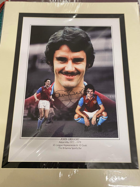 Aston Villa John Gregory personally signed limited edition print