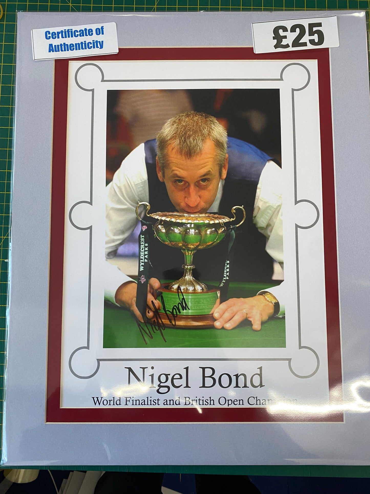 Snooker Nigel Bond personally signed limited edition print