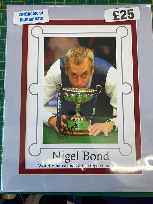 Snooker Nigel Bond personally signed limited edition print