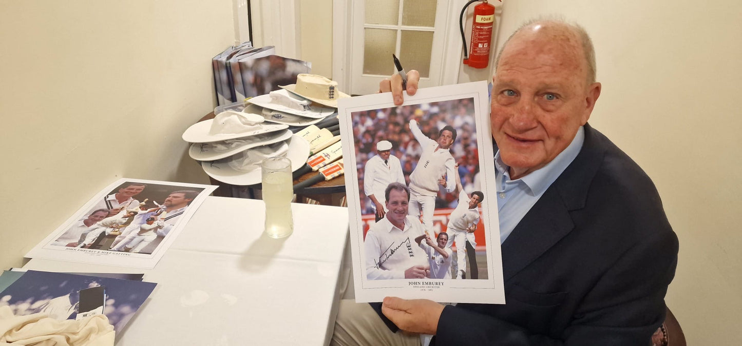 Cricket England John Emburey personally signed limited edition print