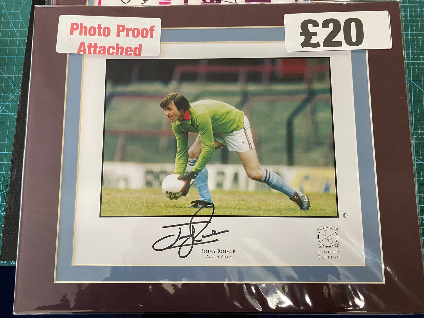 Aston Villa Jimmy Rimmer personally signed print