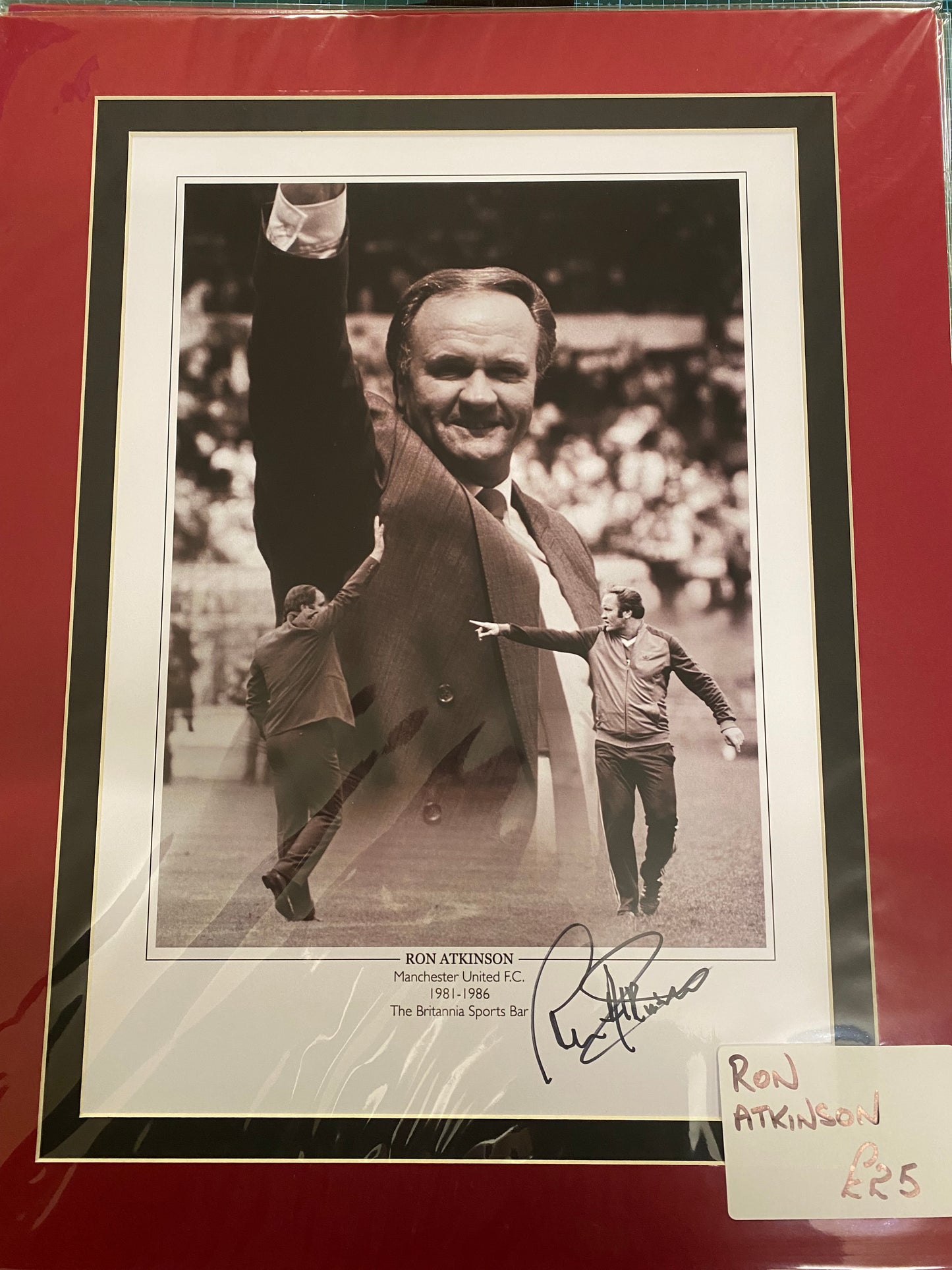 Manchester United Big Ron Atkinson personally signed limited edition print