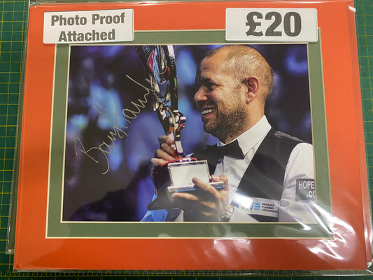 Snooker Barry Hawkins personally signed photograph