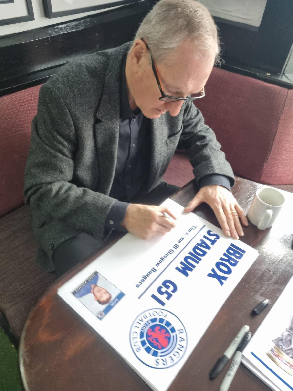 Rangers Terry Butcher personally signed photograph street sign