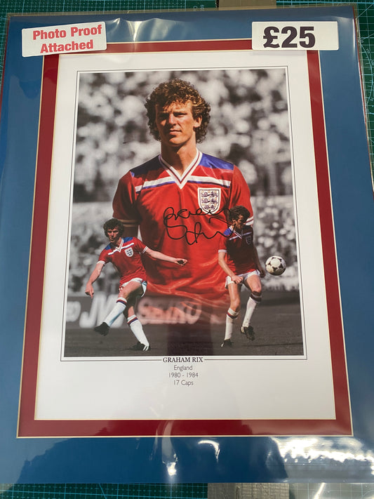 England Graham Rix personally signed limited edition print