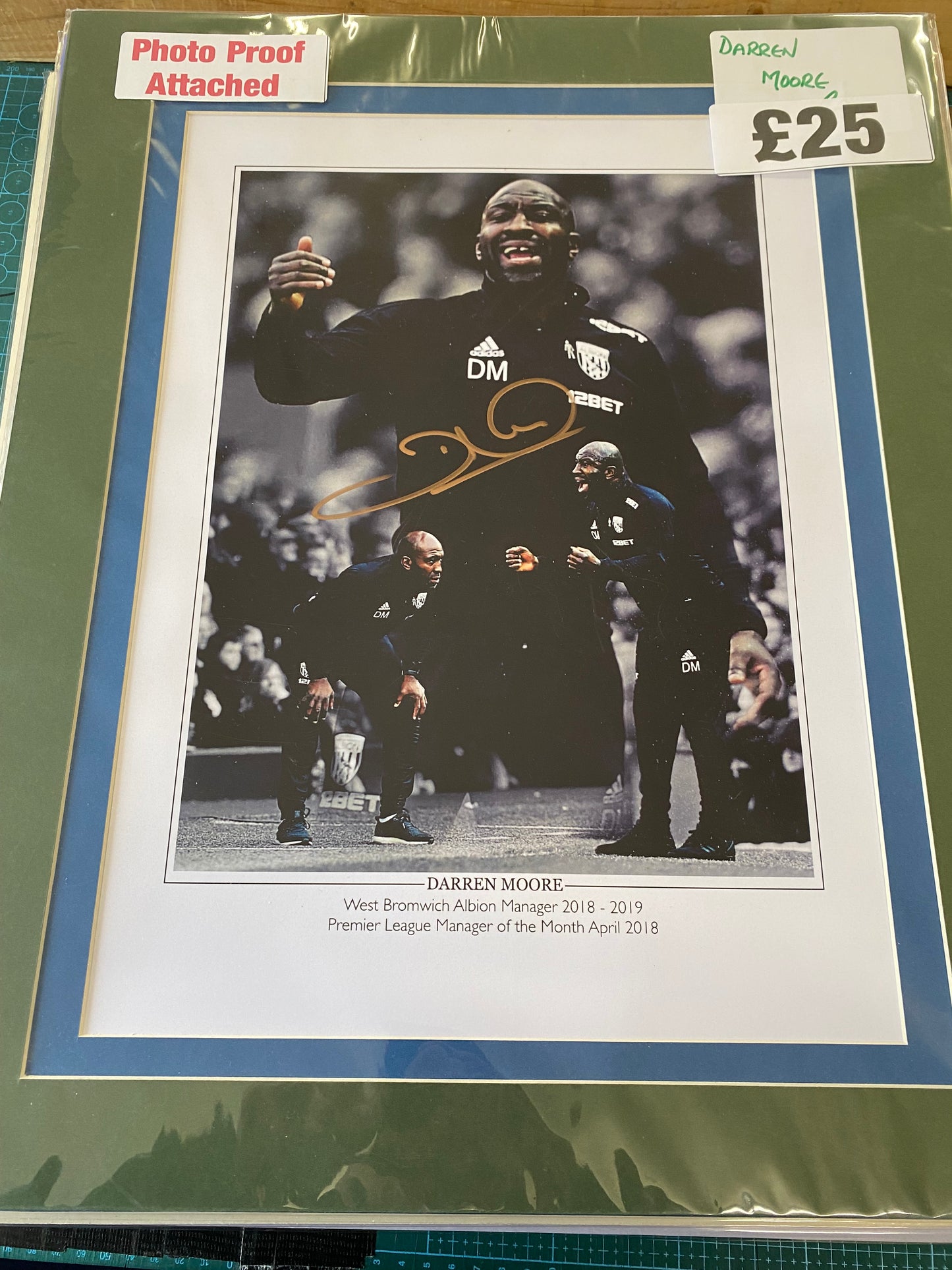 West Bromwich Albion Manager Darren Moore personally signed limited edition print