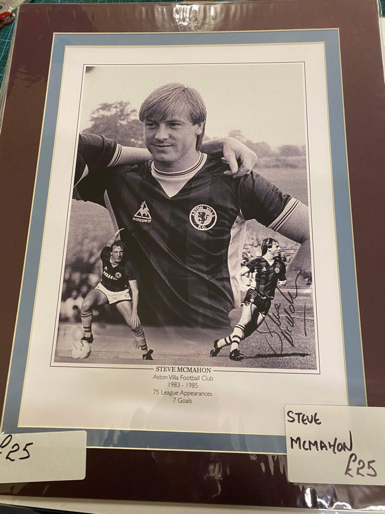 Aston Villa Steve McMahon personally signed limited edition print