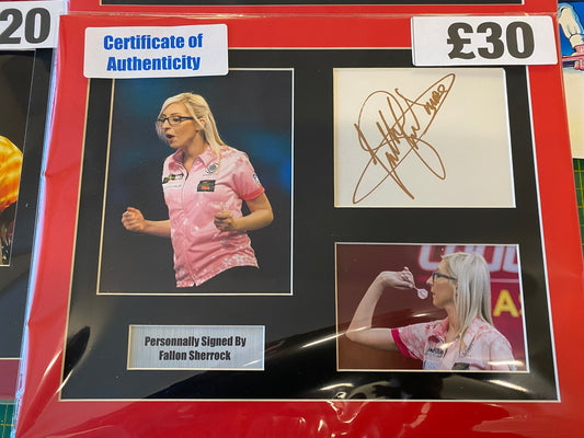 Darts Fallon Sherrock personally signed display