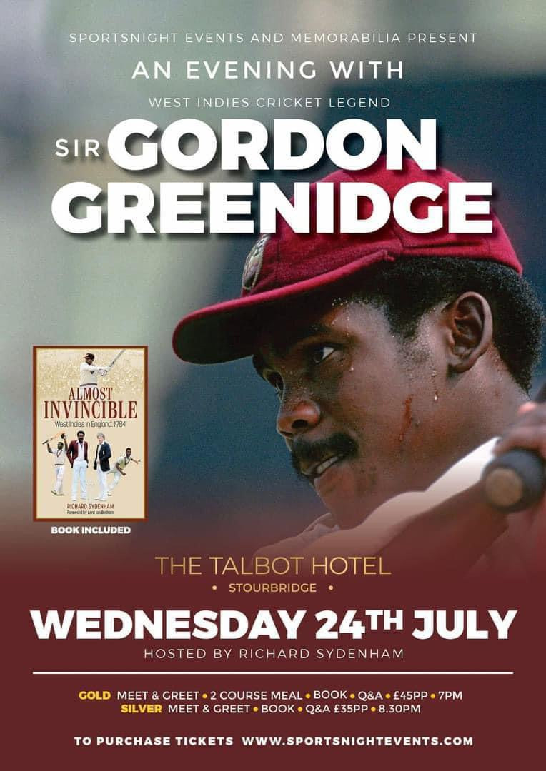 Cricket West Indies Sir Gordon Greenidge personally signed limited edition print