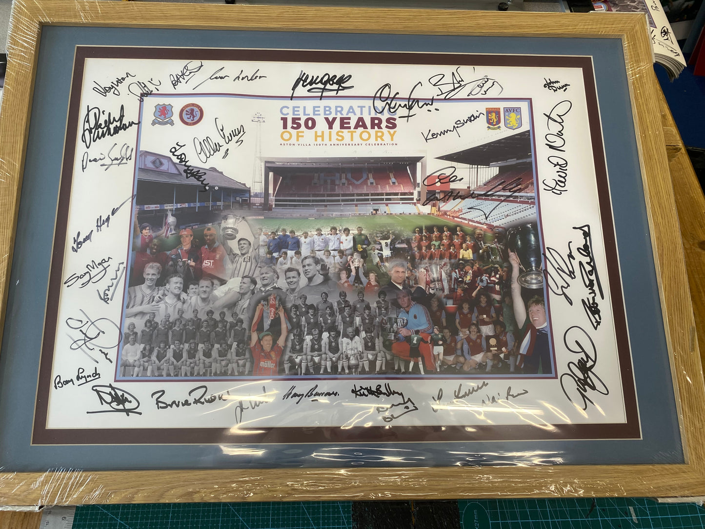 Aston Villa 150th Anniversary Celebration limited edition prints (framed) personally signed by 32