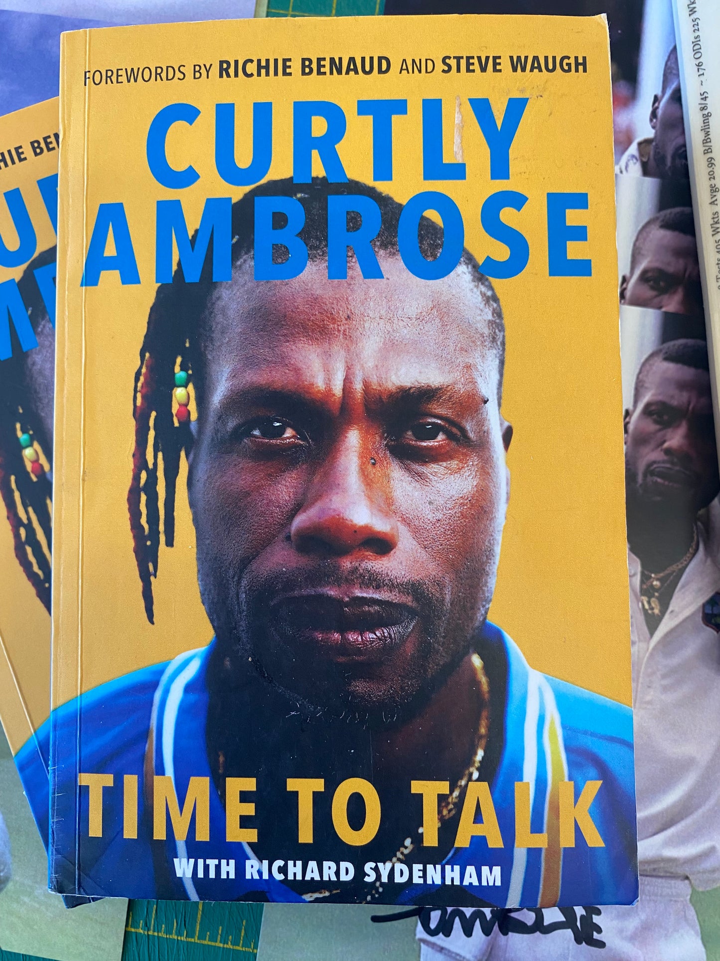 Cricket West Indies Curtly Ambrose personally signed autobiography Time To Talk