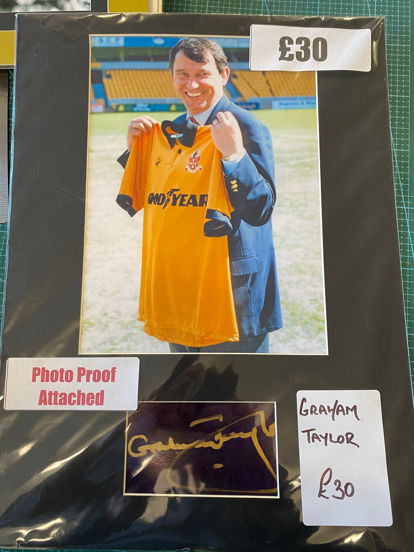 Wolverhampton Wanderers Manager Graham Taylor personally signed display