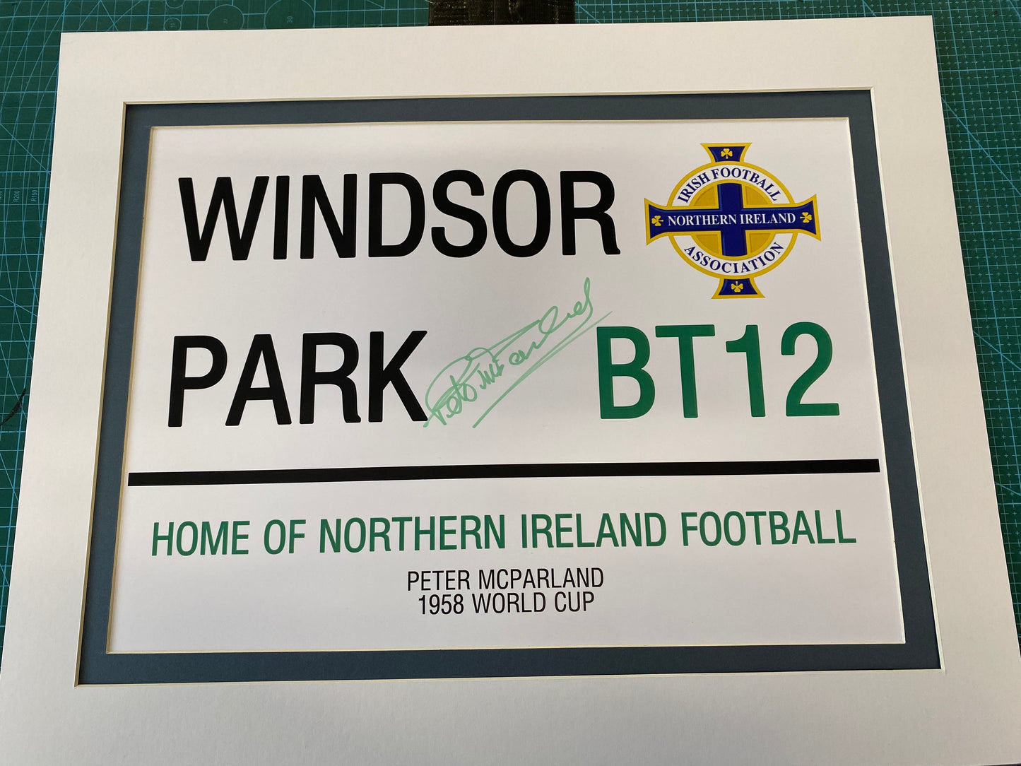 Northern Ireland Peter Mcparland 1958 World Cup personally signed print