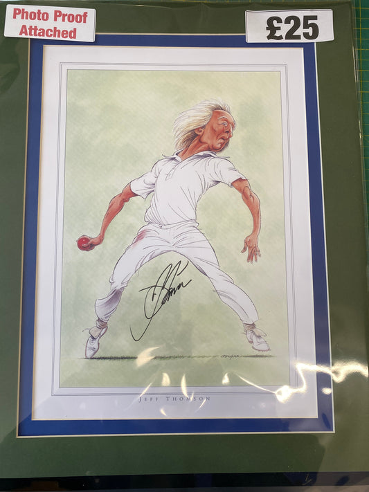 Cricket Australia Jeff Thomson personally signed caricature