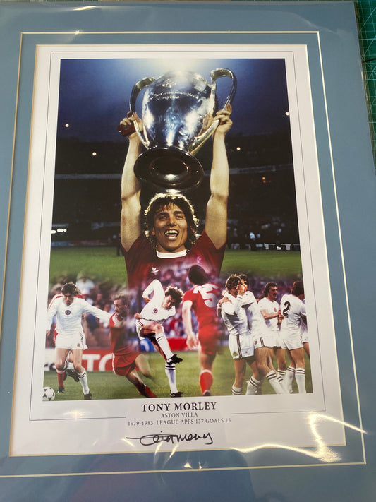 Aston Villa Tony Morley personally signed limited edition print