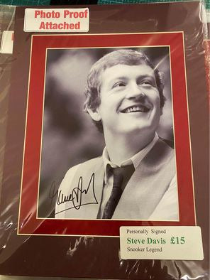 Snooker Steve Davis personally signed photograph