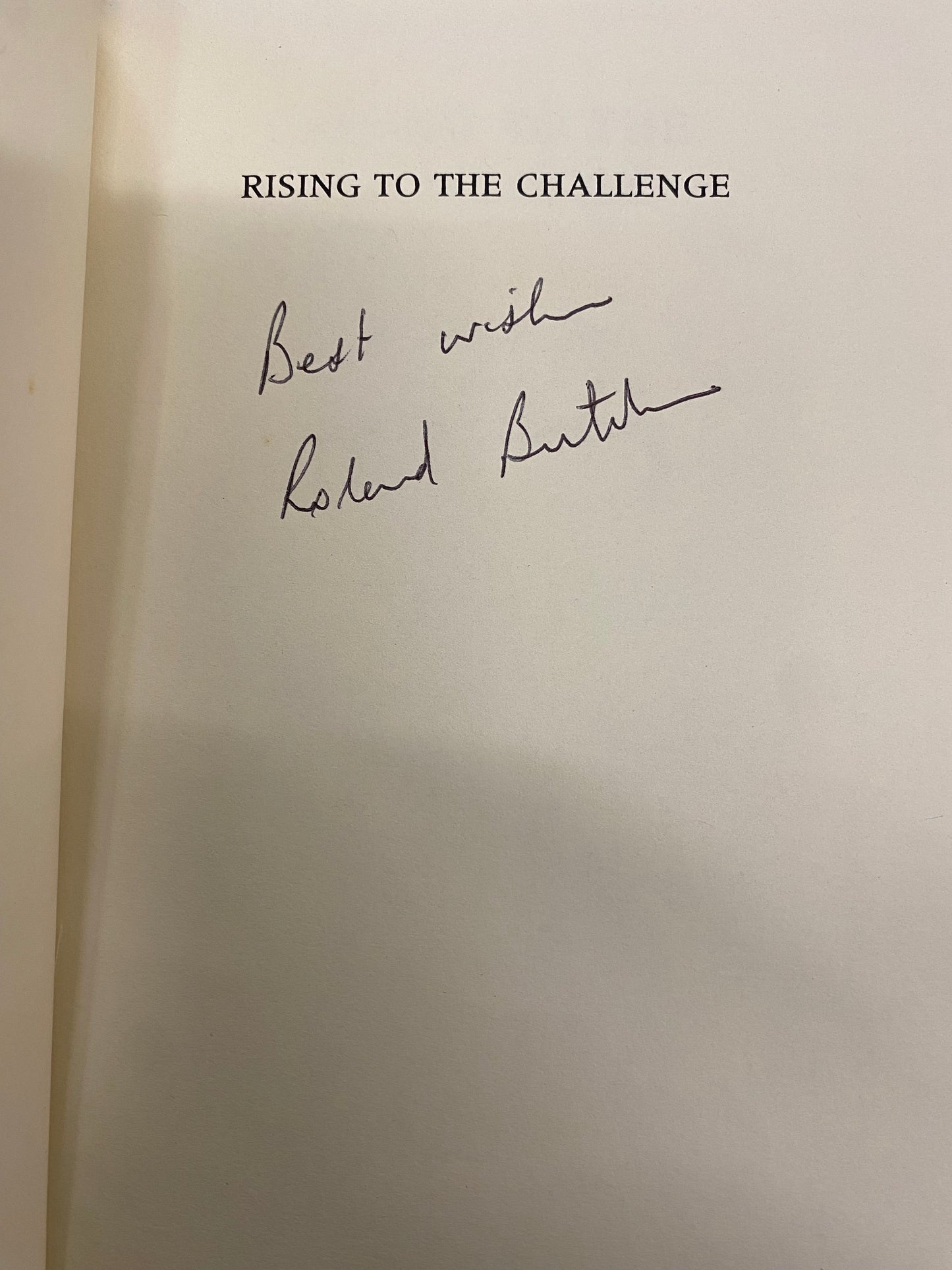 Cricket Roland Butcher personally signed photograph Rising to The Challenge