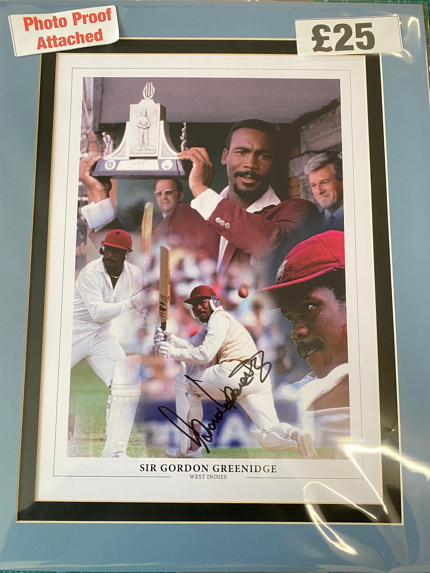 Cricket West Indies Sir Gordon Greenidge personally signed limited edition print