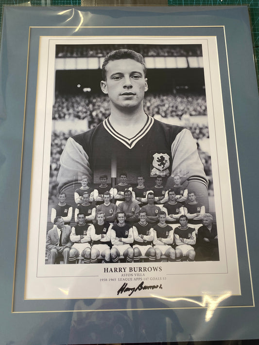 Aston Villa Harry Burrows personally signed limited edition print