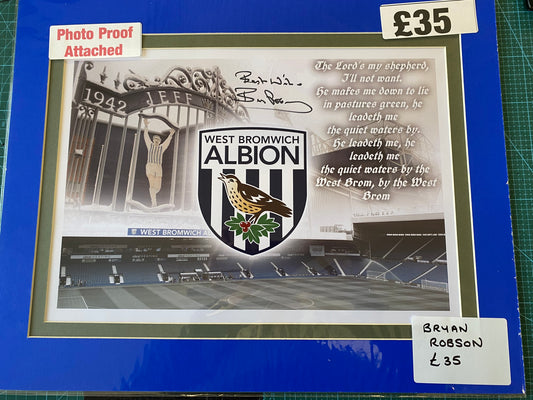 West Bromwich Albion Bryan Robson personally signed limited edition print