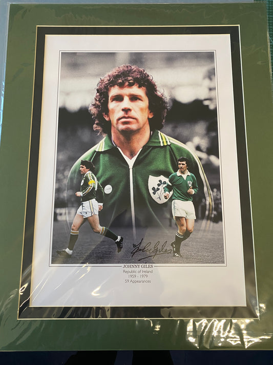 Ireland Johnny Giles personally signed limited edition print