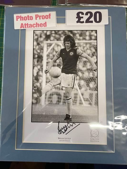 Aston Villa Brian Little personally signed limited edition print