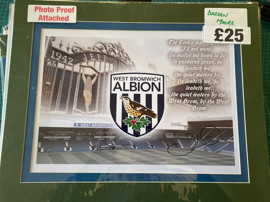 West Bromwich Albion Darren Moore personally signed print