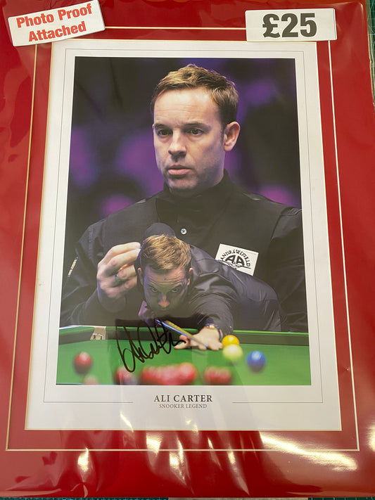 Snooker Ali Carter personally signed limited edition print