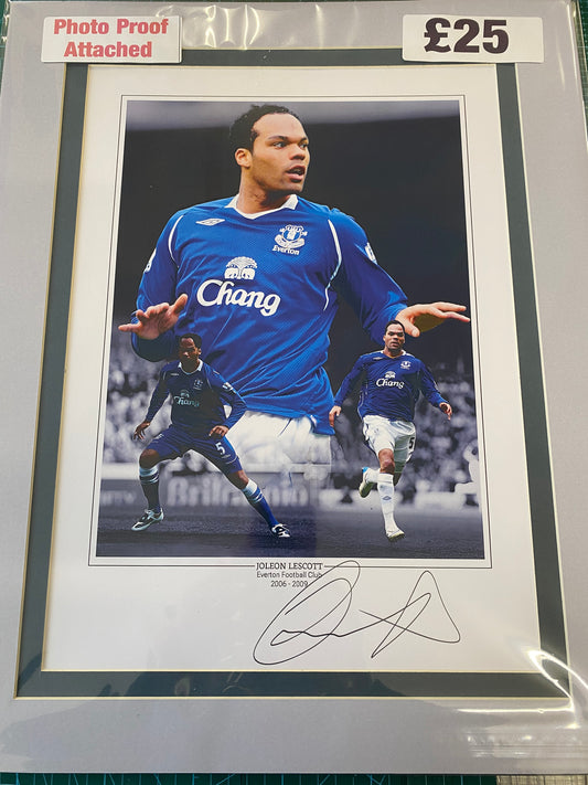 Everton Joleon Lescott personally signed limited edition print