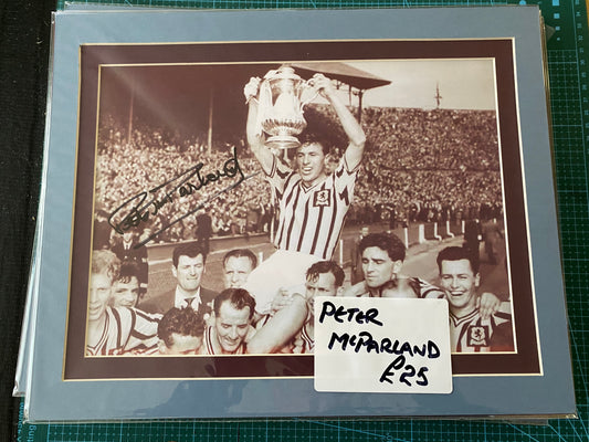 Aston Villa 1957 FA Cup Peter Mcparland personally signed photograph