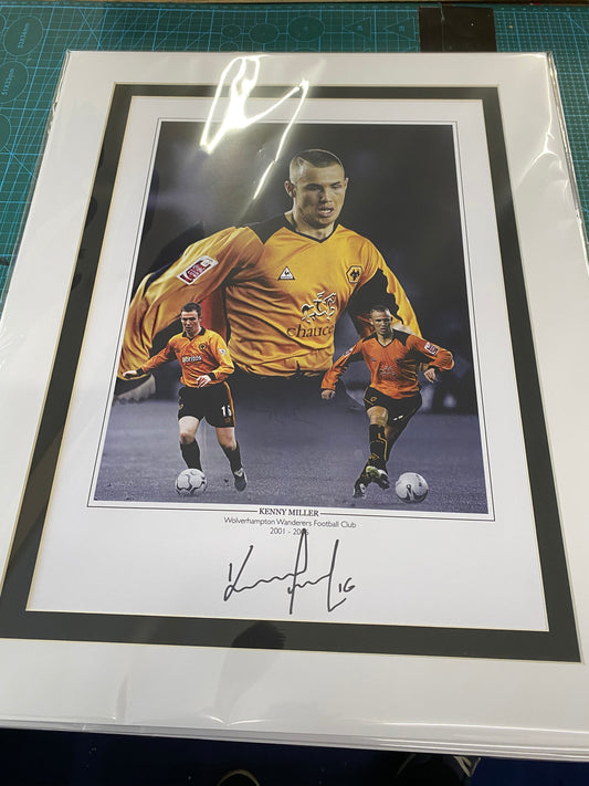 Wolverhampton Wanderers Kenny Miller personally signed limited edition print