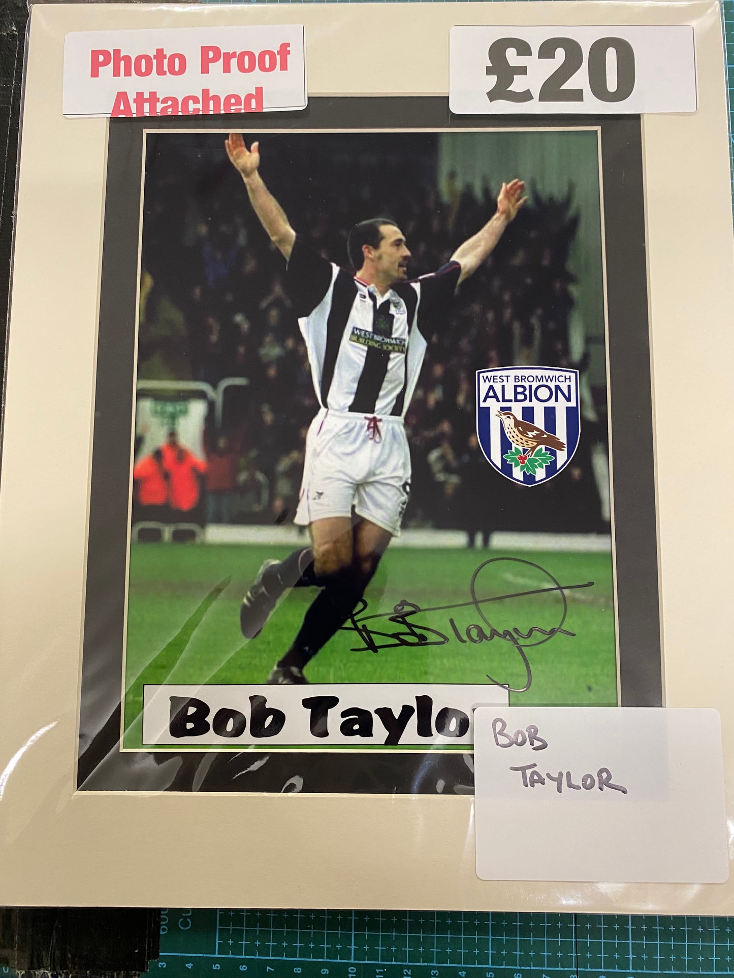 West Bromwich Albion Bob Taylor personally signed photograph