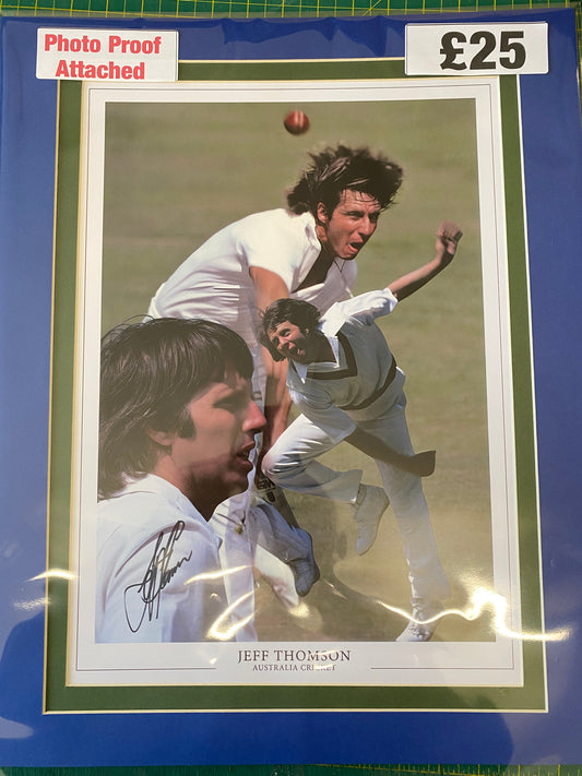 Cricket Australia fast bowler Jeff Thomson personally signed limited edition print