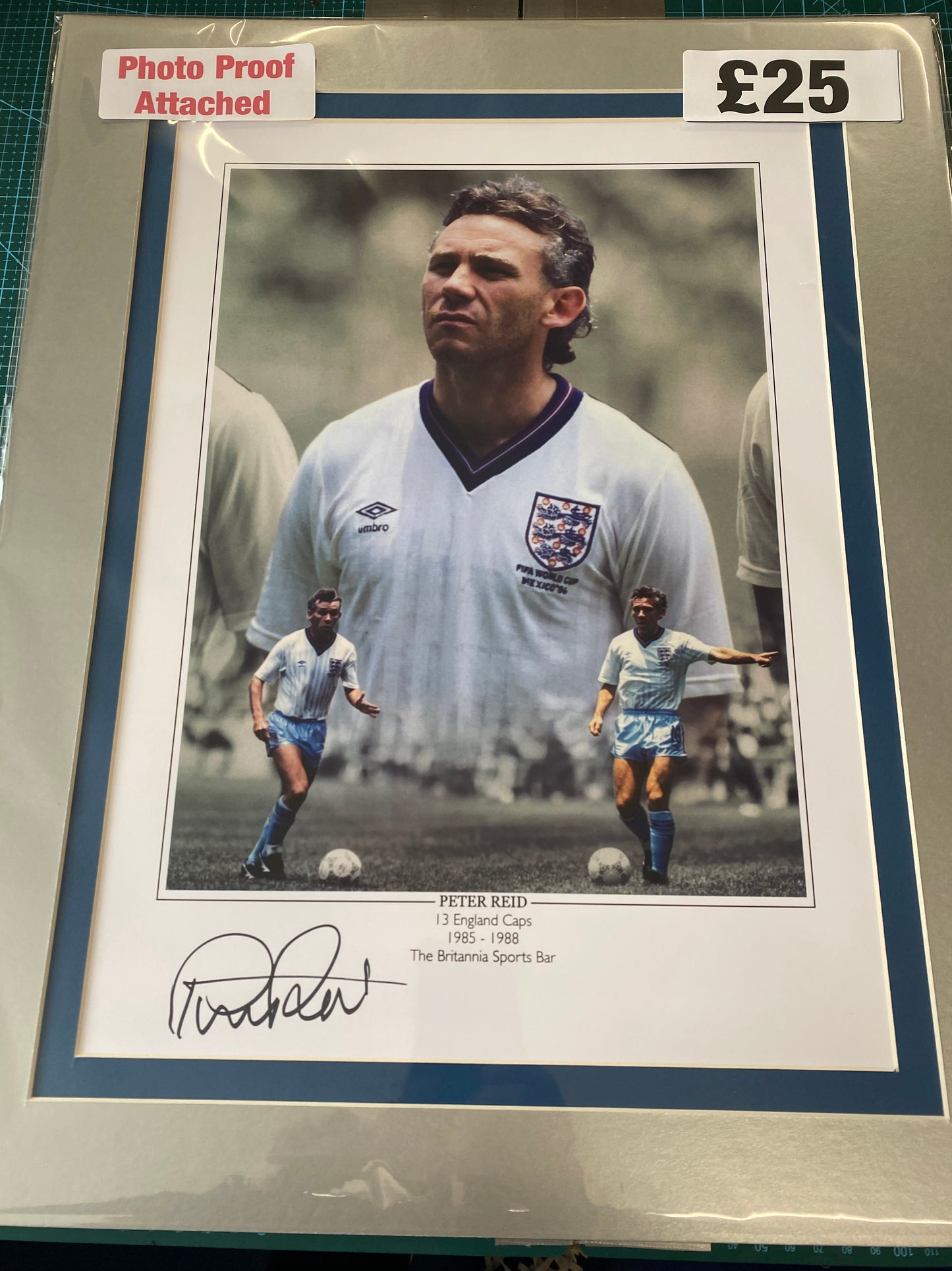 England Peter Reid personally signed limited edition print