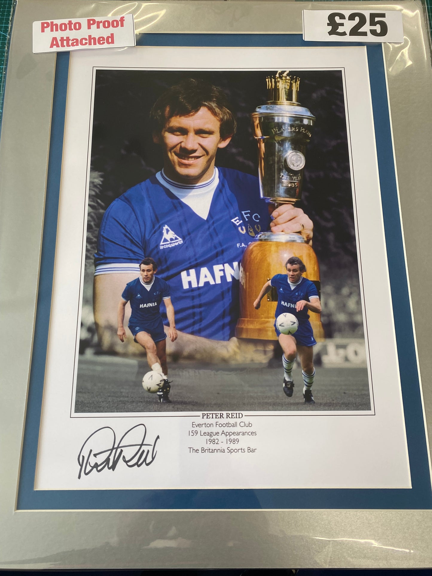 Everton Peter Reid personally signed limited edition print