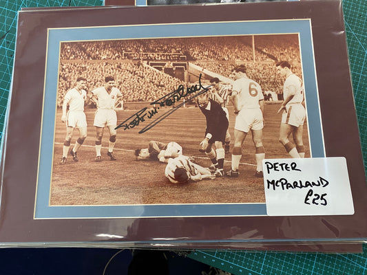 Aston Villa Peter Mcparland personally signed 1958 FA Cup Final