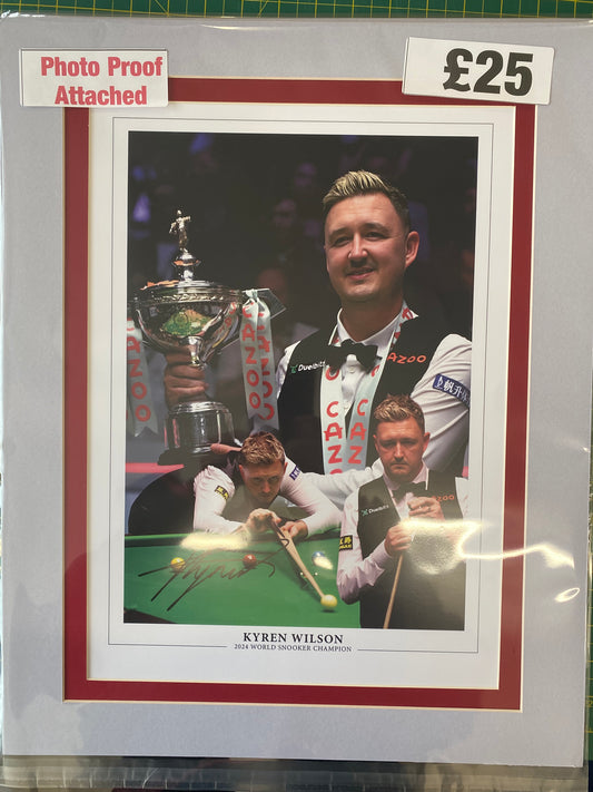 Snooker Kyren Wilson personally signed 2024 World Championship limited edition print