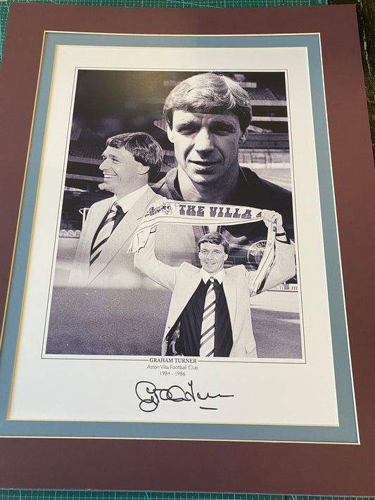 Aston Villa Manager Graham Turner personally signed limited edition print