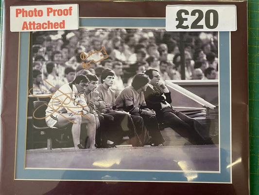 Aston Villa Jimmy Rimmer & Andy Blair personally signed 1982 European Cup Final photograph