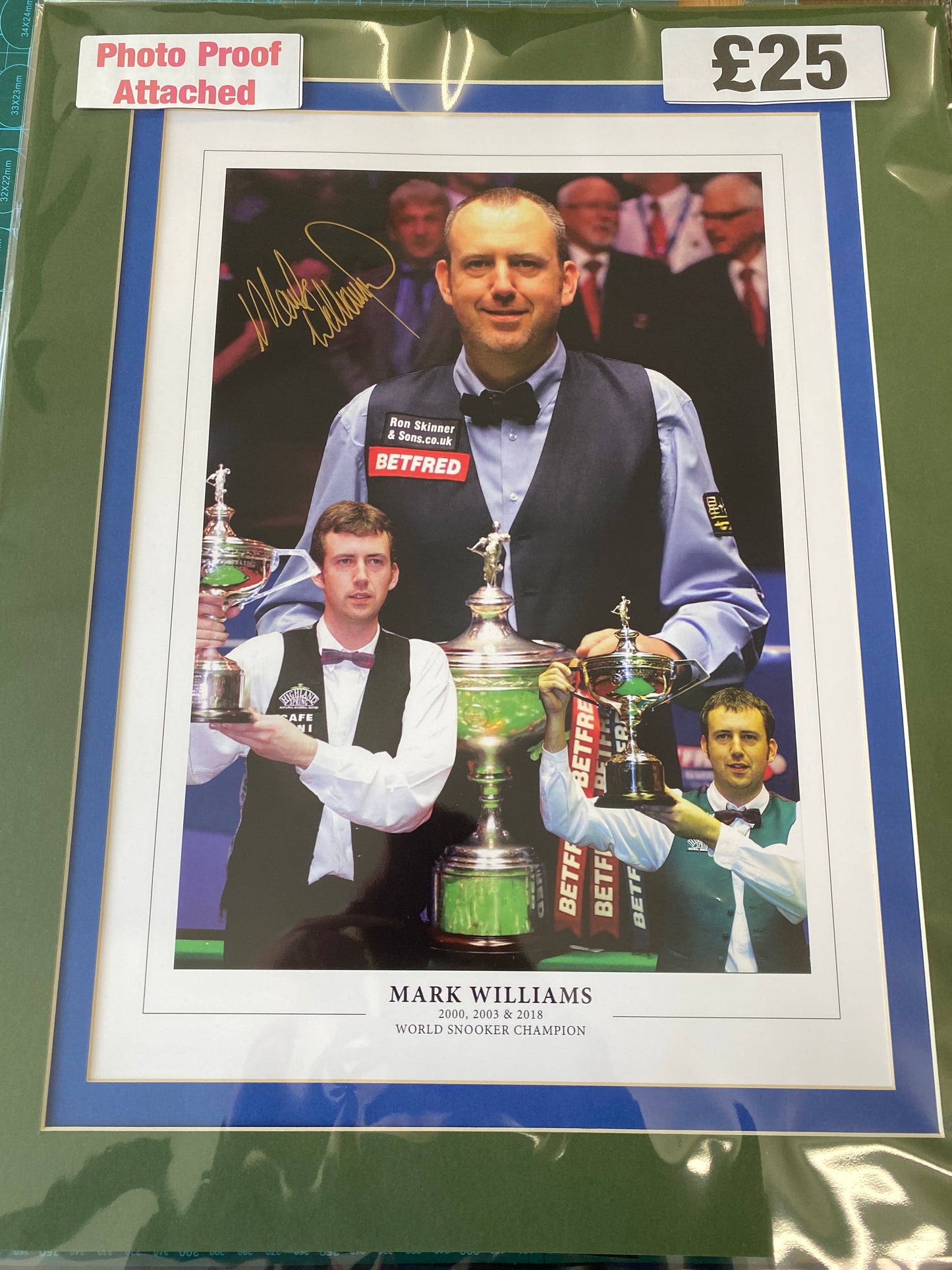 Snooker Mark Williams personally signed limited edition print