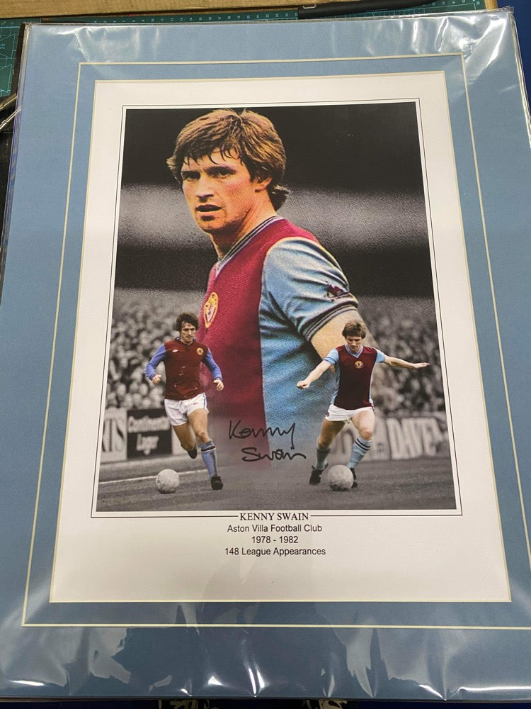 Aston Villa Kenny Swain personally signed Limited Edition print