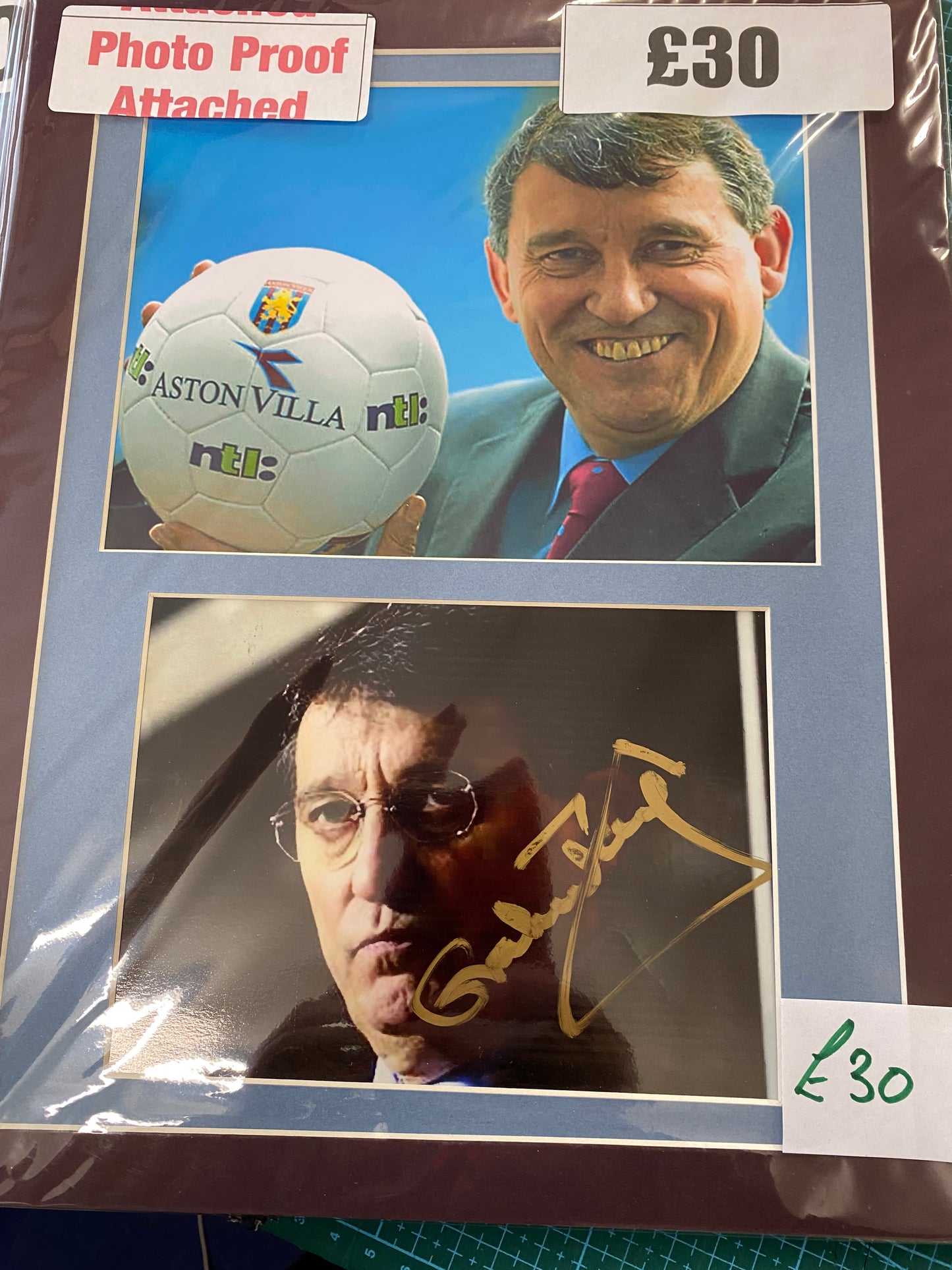 Aston Villa Manager Graham Taylor personally signed display